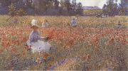 Robert William Vonnoh In Flanders Field Where Soldiers Sleep and Poppies Grow oil painting